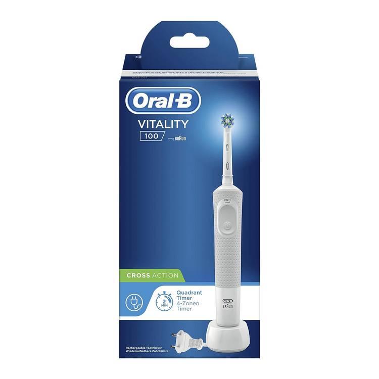 Oral-B Vitality-100 Cross Action Rechargeable Toothbrush - White