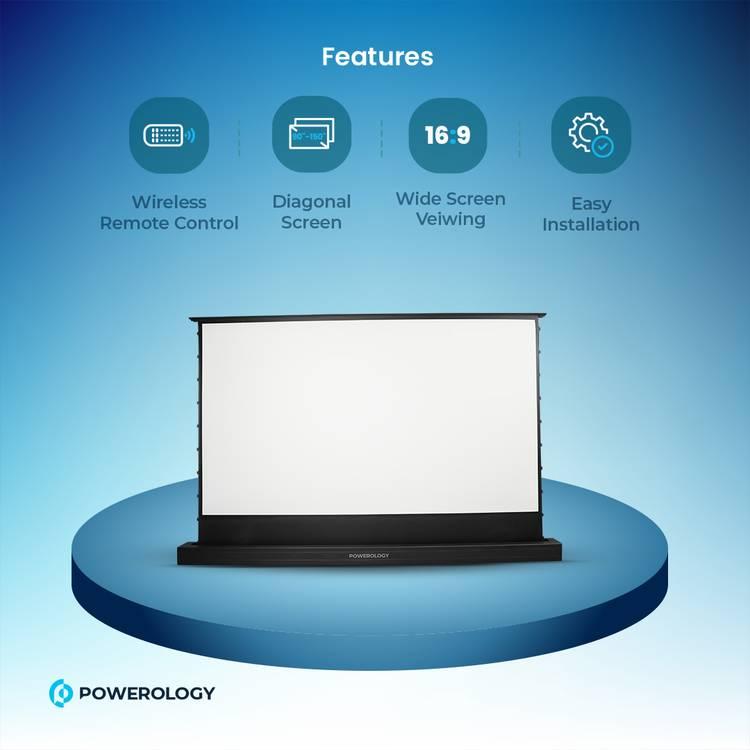 Powerology 100" Motorized Floor Projector Screen, 