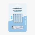 Powerology Type-C Rechargeable Lithium-ion AAA Battery - White