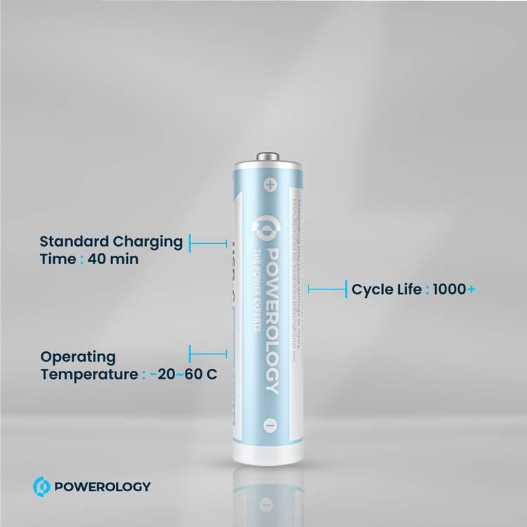 Powerology Type-C Rechargeable Lithium-ion AAA Battery - White