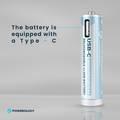 Powerology Type-C Rechargeable Lithium-ion AAA Battery - White