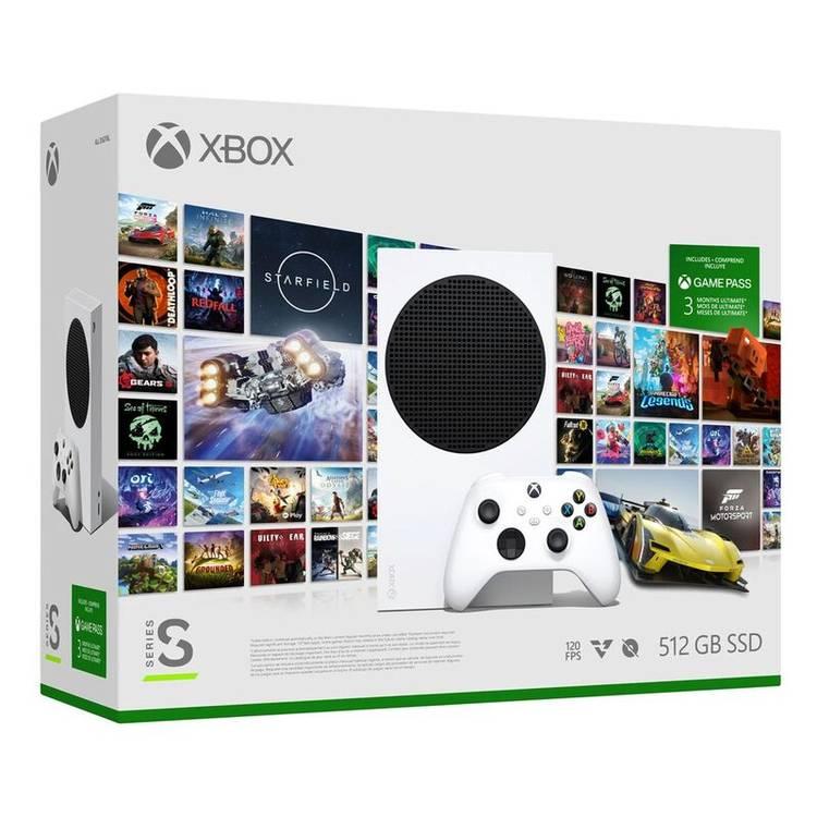 وحدة تحكم Microsoft Xbox Series S الرقمية بسعة 512 جيجابايت + تذكرة لعب لمدة 3 أشهر (حزمة) - أبيض