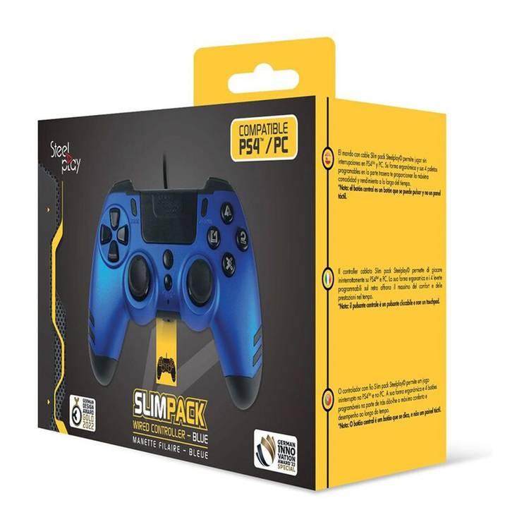 Steelplay Slim Pack Wired Controller For PC/PS4  - Sapphire Blue