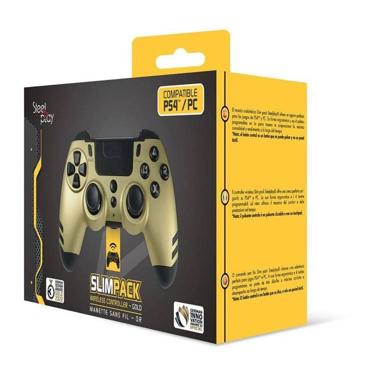 وحدة التحكم اللاسلكية Steelplay Slim Pack للكمبيوتر الشخصي/PS4 - ذهب