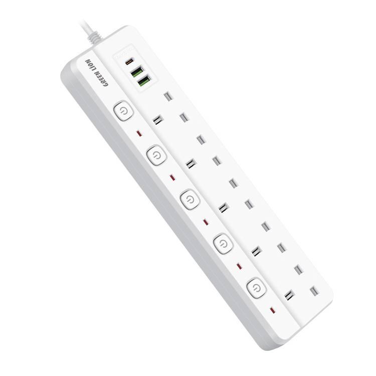 Green Lion Power Socket 2 USB-A & 1 Type-C - White