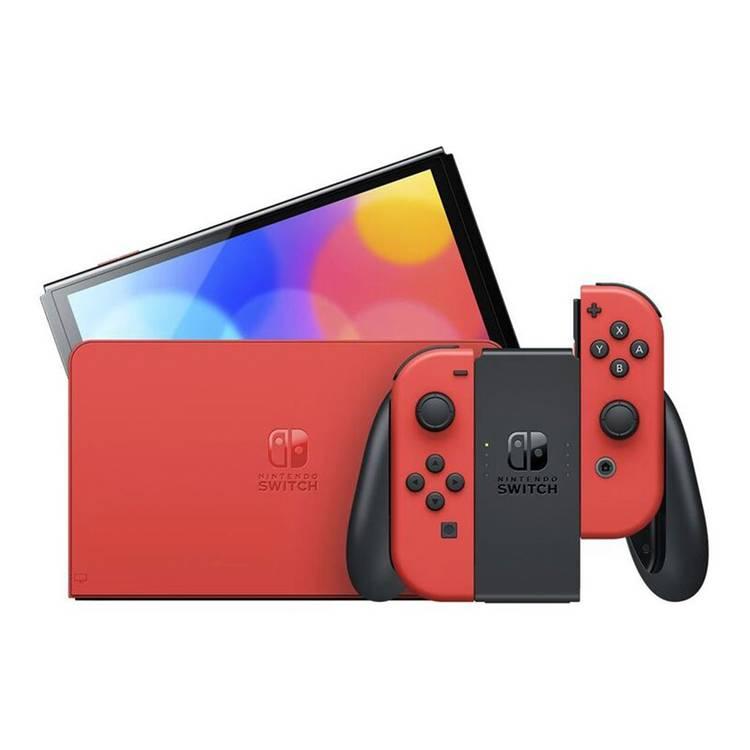 Nintendo Switch OLED - Mario RED Edition Console + Connected Thicky 3-in-1 USB - Red