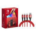 Nintendo Switch OLED - Mario RED Edition Console + Connected Thicky 3-in-1 USB - Red