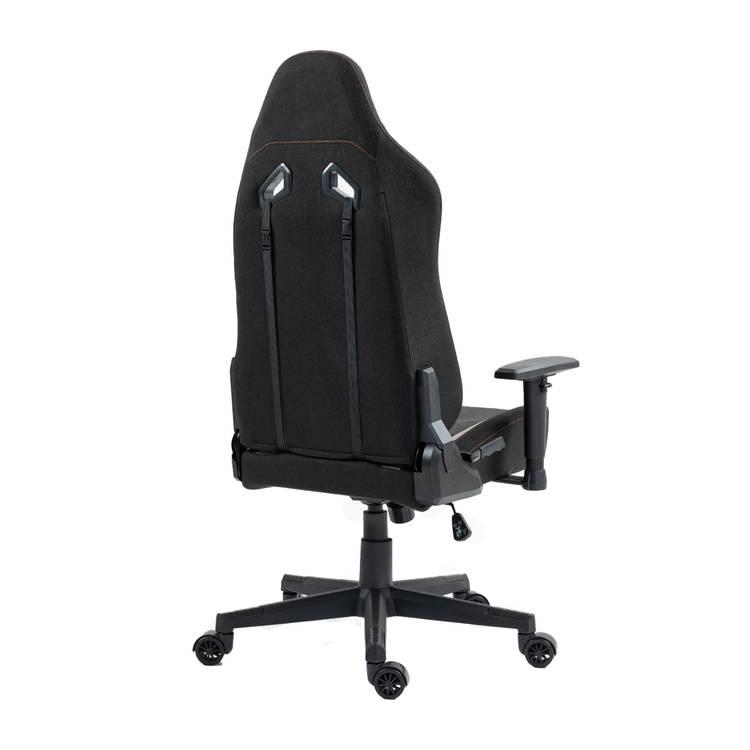 Porodo Gaming Professional Gaming Chair with Fabric+PU+Suede Covered Form, 2D Armrest, Lumbar Pillow Support, 160° Adjustable Backrest, Headrest Support - Black