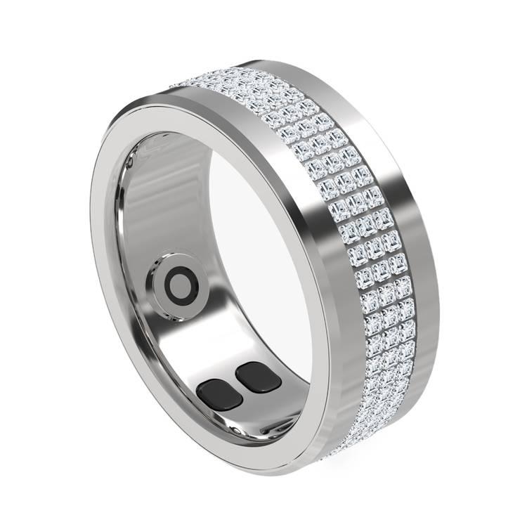 Porodo Jewels Smart Ring with Health Tracker. Lithium Polymer, Sport Modes: Walking, Running, Riding, 16mAh - Silver