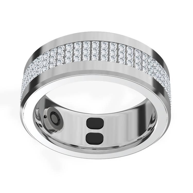 Porodo Jewels Smart Ring with Health Tracker. Lithium Polymer, Sport Modes: Walking, Running, Riding, 16mAh - Silver