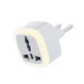 Green Lion Universal Conversion EU Plug with LED Light, Travel Friendly, Multiple Circuit Protection, Lightweight, Pocket Size - White