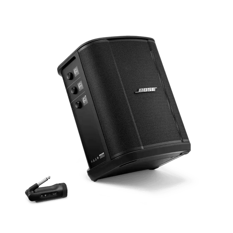 Bose S1 Pro + Multi-Position PA System Portable Bluetooth Speaker with 1.4" Wireless Instrument Transmitter - Black