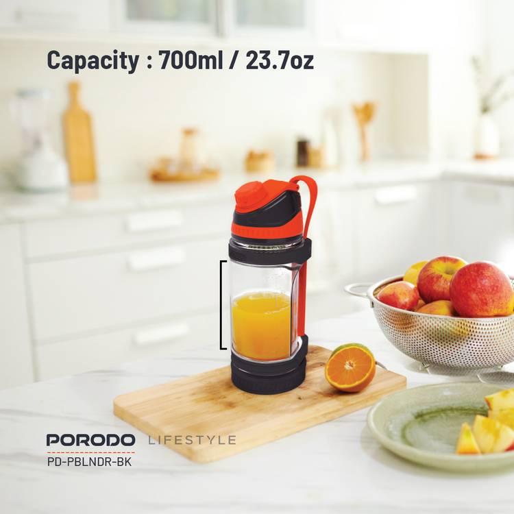 Porodo Lifestyle Dual Spin Clockwise & Reverse Portable Blender, 700ml, 2000mAh x3 Battery Capacity, Stainless Steel Blades, ABS Base, 3 Hours Charging Time, 240W Power