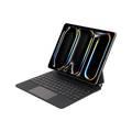 لوحة مفاتيح لاسلكية من الجلد من Levelo AeroBoard Saffanio لجهاز iPad Pro 13" 2024، عمود من الفولاذ المقاوم للصدأ الفاخر، وقت استعداد 300 ساعة، مسافة اتصال 10 أمتار، 500 مللي أمبير في الساعة - أسود