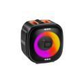 Porodo Soundtec Flash RGB Portable Bluetooth Speaker 16W, FM Radio, 6 Hours Playtime, Powerful Bass, 10 RGB Lights, Lightweight & Portable Design, USB Flash & Micro SD Card Inputs, AUX Port, Speaker for Home, Outdoors or Travel - Black