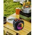 Porodo Soundtec Flash RGB Portable Bluetooth Speaker 16W, FM Radio, 6 Hours Playtime, Powerful Bass, 10 RGB Lights, Lightweight & Portable Design, USB Flash & Micro SD Card Inputs, AUX Port, Speaker for Home, Outdoors or Travel - Black