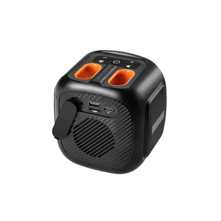 Porodo Soundtec Flash RGB Portable Bluetooth Speaker 16W, FM Radio, 6 Hours Playtime, Powerful Bass, 10 RGB Lights, Lightweight & Portable Design, USB Flash & Micro SD Card Inputs, AUX Port, Speaker for Home, Outdoors or Travel - Black