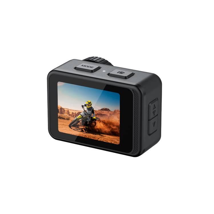 Porodo Lifestyle Fully Waterproof UHD Action Camera Dual Display with Video Stabilization, Wi-Fi, 128GB Micro SD, 80 minutes Video Capture, Windows & Mac, White Balance - Black