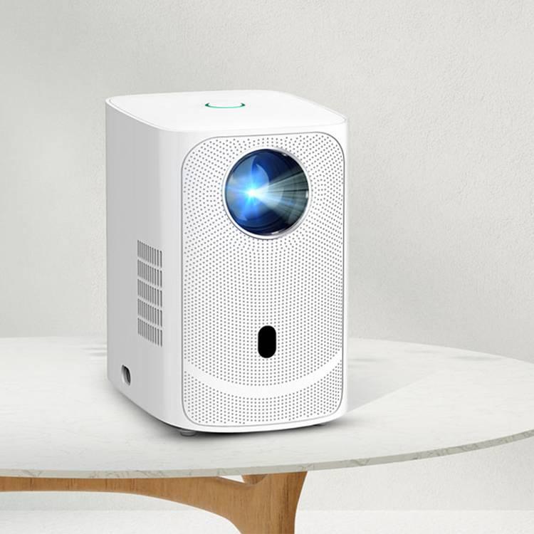 Porodo Mini Projector Wireless Mirroring, Patented Dust-Proof Structure, HDMI, USB and Audio output Ports, 50,000 Hours Life, Bluetooth 5.0, WiFi, 55W Rated Power - White   