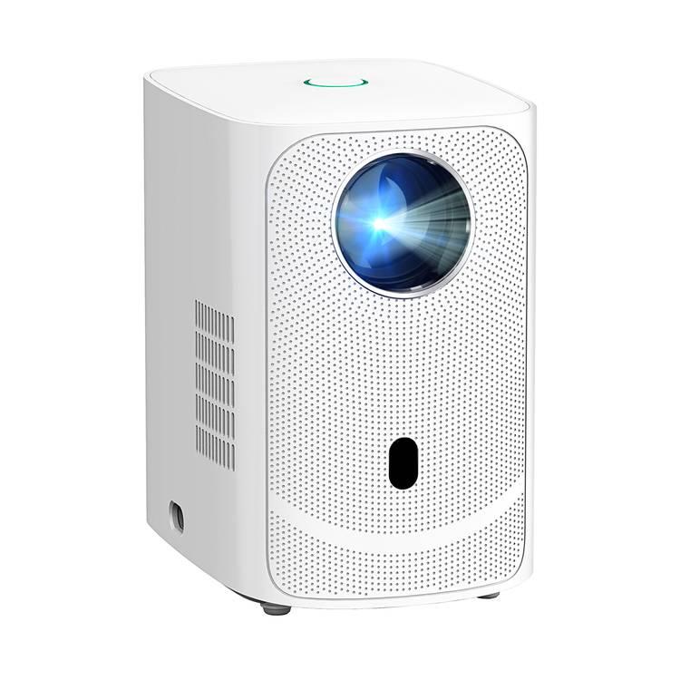 Porodo Mini Projector Wireless Mirroring, Patented Dust-Proof Structure, HDMI, USB and Audio output Ports, 50,000 Hours Life, Bluetooth 5.0, WiFi, 55W Rated Power - White   