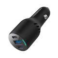 Powerology Triple Ports Car Charger 65W PD, QC18W, Cooling Air Vent, Laptop Charger - Black