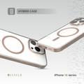 Levelo Claire with Aluminum Bumper Case for iPhone 16 Pro, Hybrid Case, MagSafe Compatibility - Rose Gold Titanium