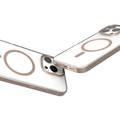 Levelo Claire with Aluminum Bumper Case for iPhone 16 Pro, Hybrid Case, MagSafe Compatibility - Rose Gold Titanium