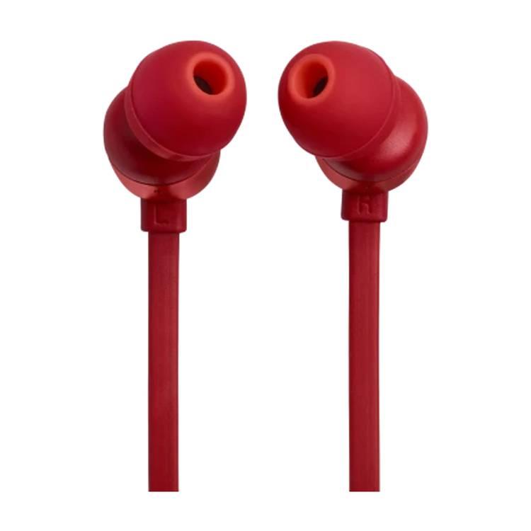 JBL T310C USB-C Wired Earphones, High Resolution Audio, Tangle-Free Flat Cable, Digital to Analog Converter, Compatible with PCs/Mobiles/Gaming Consoles, Pure Bass Sound, 1.2m - Red 