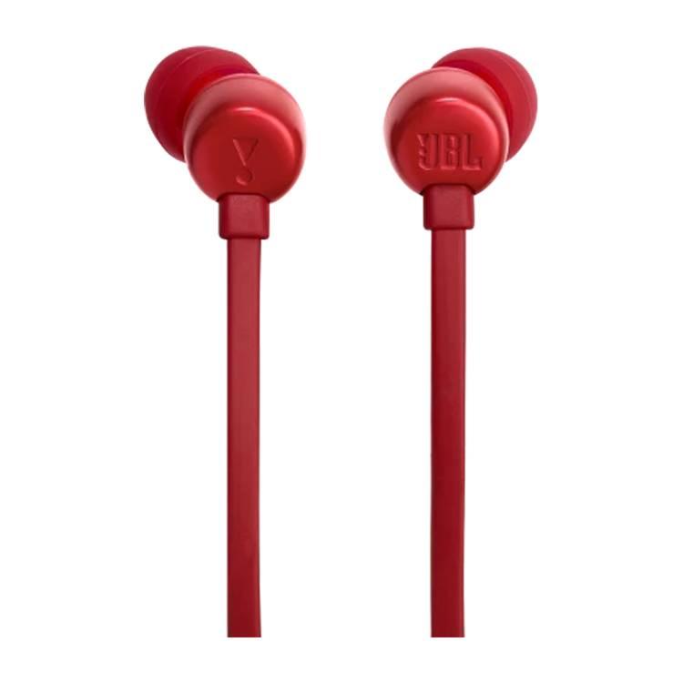 JBL T310C USB-C Wired Earphones, High Resolution Audio, Tangle-Free Flat Cable, Digital to Analog Converter, Compatible with PCs/Mobiles/Gaming Consoles, Pure Bass Sound, 1.2m - Red 