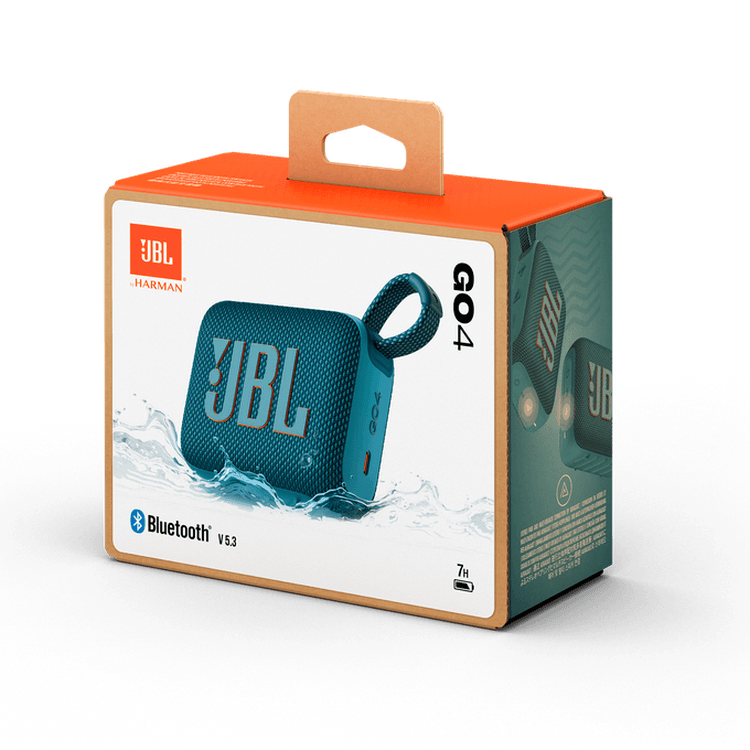 JBL Go4 Portable Wireless Speaker, 7h Playtime, Bluetooth 5.3, Water & Dust Resistant, Supports Auracast - Blue