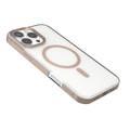 Levelo Claire with Aluminum Bumper Case for iPhone 16 Pro Max, Hybrid Case, MagSafe Compatibility - Rose Gold Titanium