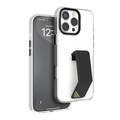 Levelo Morphix Clara Grip Case for iPhone 16 Pro, Impact Resistant Corners, Metal Camera Ring, Multi Functional Kickstand, Premium Bayer TPU, Leather Grip - Black