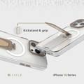 حافظة Levelo Morphix MagSafe Grip لهاتف iPhone 16 Pro، زوايا مقاومة للصدمات، حلقة معدنية للكاميرا، حامل متعدد الوظائف من مادة TPU الفاخرة من Bayer، مقبض من السيليكون - تيتانيوم ذهبي وردي