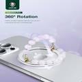 Green Lion Magnetic Stylish Grip, Strong N52 Magnets, Anti-Drop Protection, 360° Rotation, Anti-Slip Grip, Stylish Beaded Strap - Pink