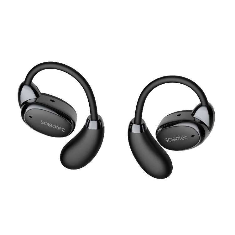 Porodo Soundtec Aero Tune Open Wearable Earbuds, HiFi Stereo, Crisp Mic, Rich Bass, Touch Controls - Black