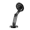 Porodo Zinc Alloy Phone Mount Multi-Joint & 360° Rotating Base, x42 Embedded N52 Magnets, Folding Design, One Hand Operation, 4500Gauss Magnetic Force - Black