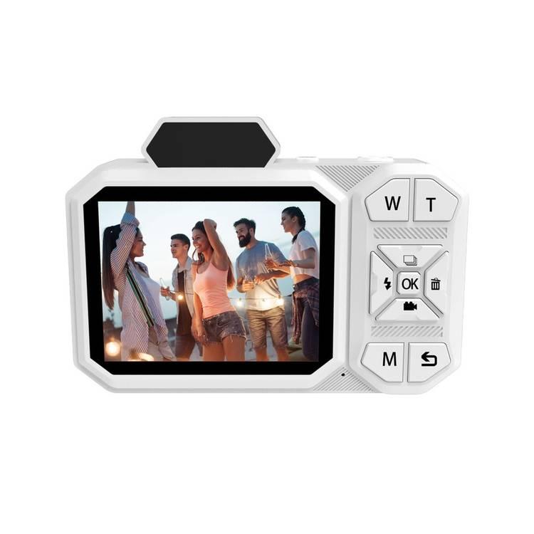 Porodo Advanced Digital Camera Video Stabilization & 18x Zoom, 13MP Image Resolution (Interpolated 48MP), 3H Battery Life, 720P/ 1080P/ 2.7K/ 4K Video Resolution - White