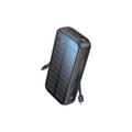 Green Lion Solar-2 20000mAh Power Bank, PD2OW, Built-In Cables Type-C & Lightning, Short Circuit and Overvoltage Protection - Black