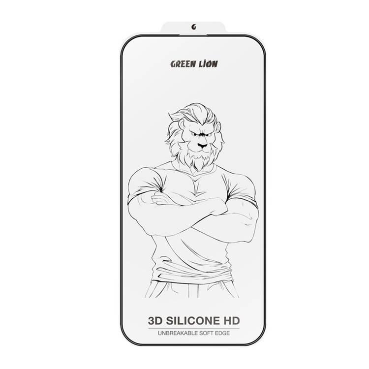 Green Lion 3D Silicone Plus High Definition Edge Glass for iPhone 16 Pro, Anti Fingerprint, Highly Responsive, Anti Scratch, Grease Resistance - Clear