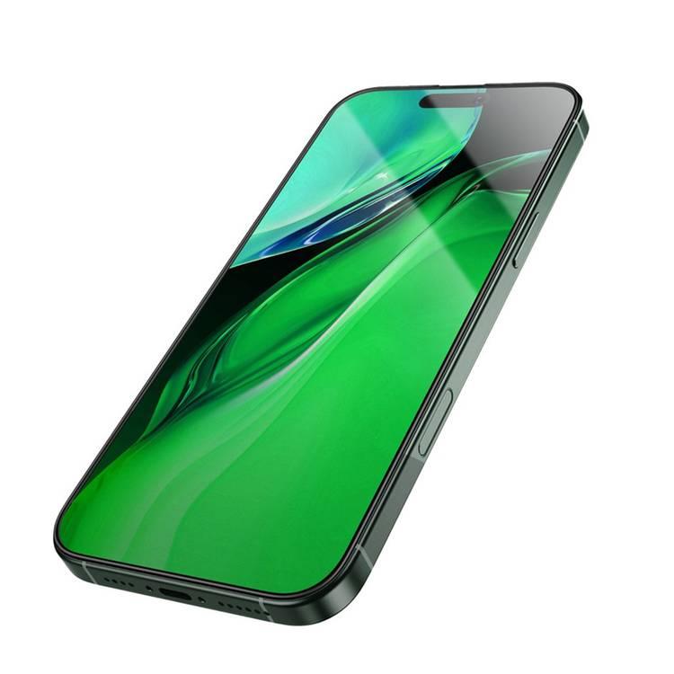 Green Lion 3D Silicone Plus High Definition Edge Glass for iPhone 16 Pro, Anti Fingerprint, Highly Responsive, Anti Scratch, Grease Resistance - Clear