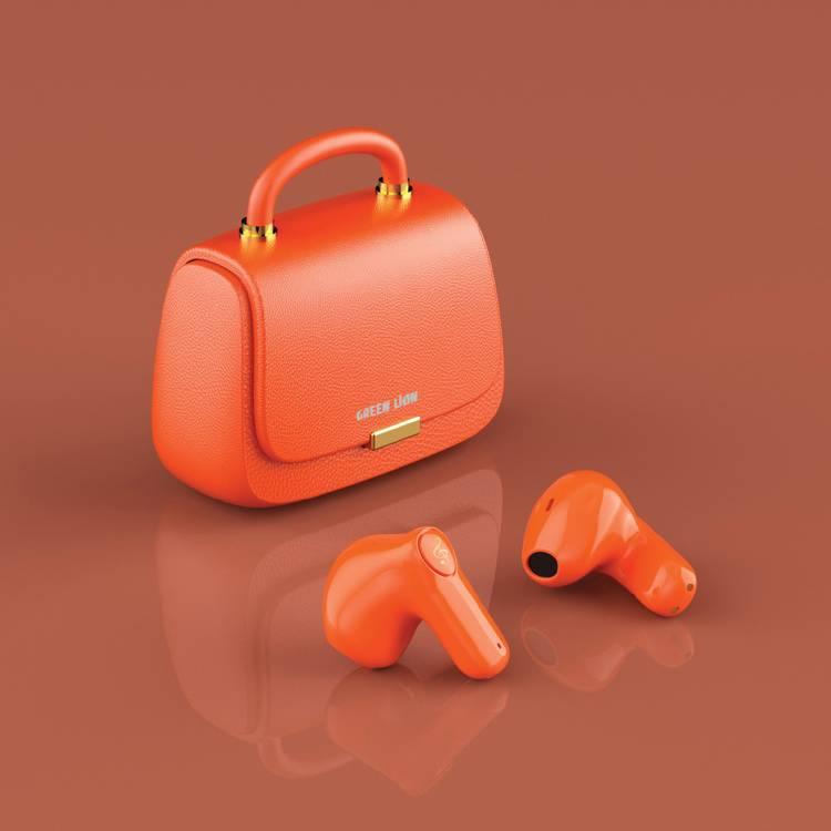 Green Lion Queen's True wireless Earbuds, Touch, Bluetooth V 5.3, 5 Hours Play Time, IPX4 Waterproof - Orange