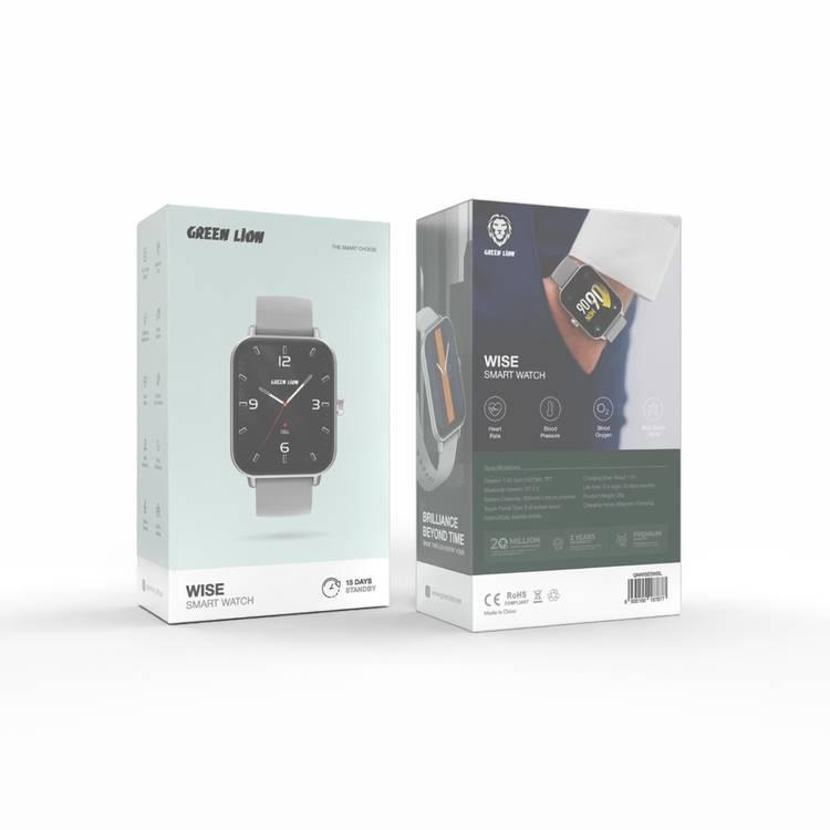 Green Lion Wise Smart Watch, 15 Days Of Standby,  Heartrate, Blood Oxygen, Blood Pressure, Multi Sport Mode - Silver