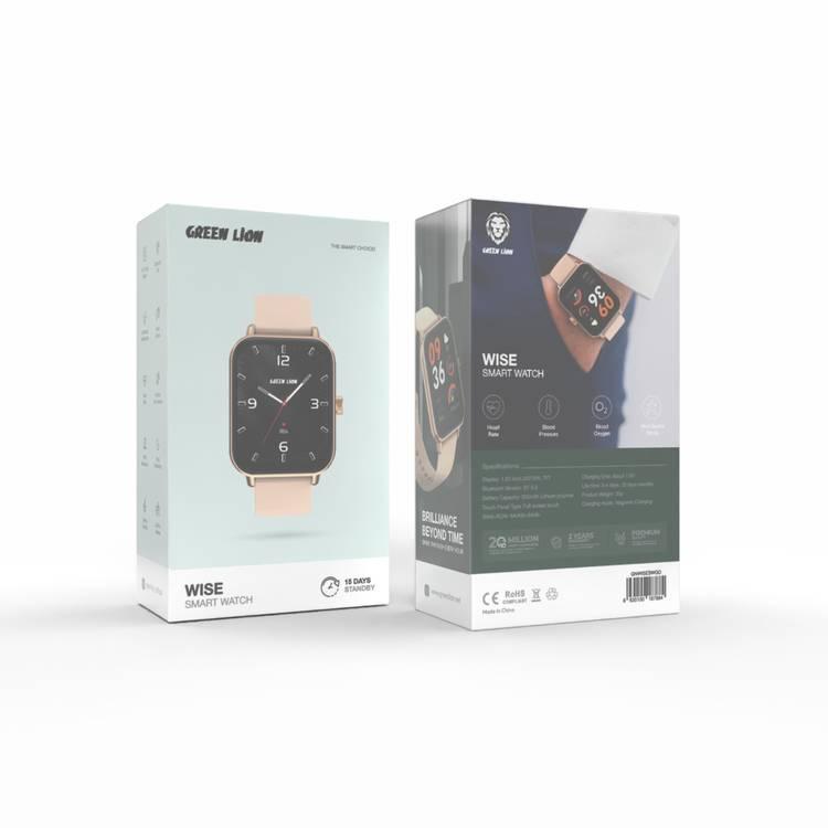 Green Lion Wise Smart Watch, 15 Days Of Standby,  Heartrate, Blood Oxygen, Blood Pressure, Multi Sport Mode - Rose Gold