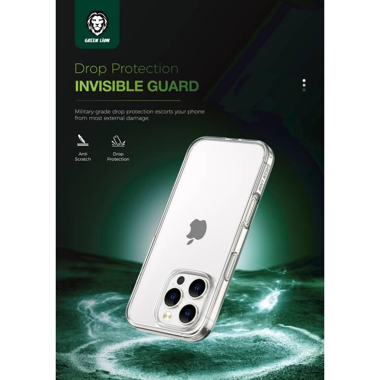 جراب شفاف كريستالي من Green Lion لهاتف iPhone 16 Pro، مضاد للخدش، ومضاد للاصفرار، ومضاد للميكروبات، مع فتحات دقيقة - شفاف 