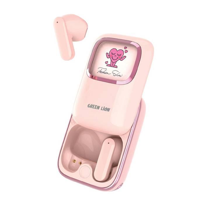 Green Lion Kidz Klips Earbuds, 13mm Horn Size, 5 hours Working time, Bluetooth V5.3- Pink