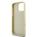 Guess Fixed Glitter Hard Case with Script Metal Logo for iPhone 16 Pro, Slim Profile, Drop Protection, Easy Snap-On, High-Quality Material, Extra Shield Protection - Gold