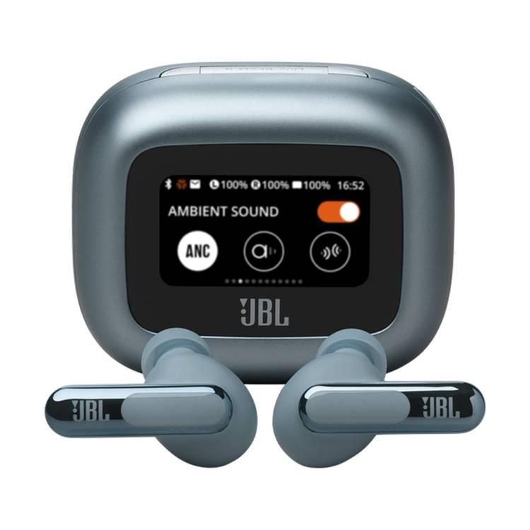 JBL Live Beam 3 True Wireless In-Ear Earbuds with Display & Mic, 48h Working Time, Type-C & Wireless Charging, ENC, ANC, BT 5.3 Earbud, BT 5.2 Charging Case - Blue