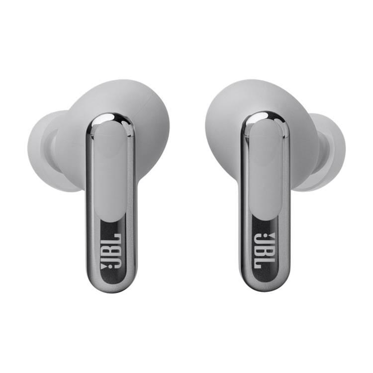 JBL Live Beam 3 True Wireless In-Ear Earbuds with Display & Mic, 48h Working Time, Type-C & Wireless Charging, ENC, ANC, BT 5.3 Earbud, BT 5.2 Charging Case - Silver