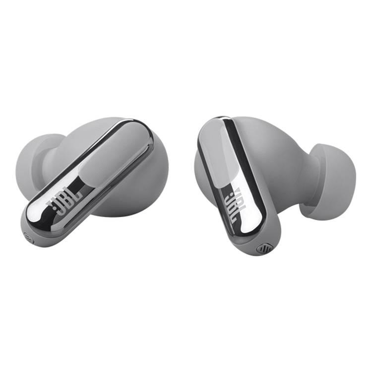 JBL Live Beam 3 True Wireless In-Ear Earbuds with Display & Mic, 48h Working Time, Type-C & Wireless Charging, ENC, ANC, BT 5.3 Earbud, BT 5.2 Charging Case - Silver