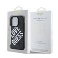 Guess PU 4G Hard Case with Big Love Guess Logo For iPhone 16 Pro, High Quality Material, Lightweight, Easy Snap-on - Black